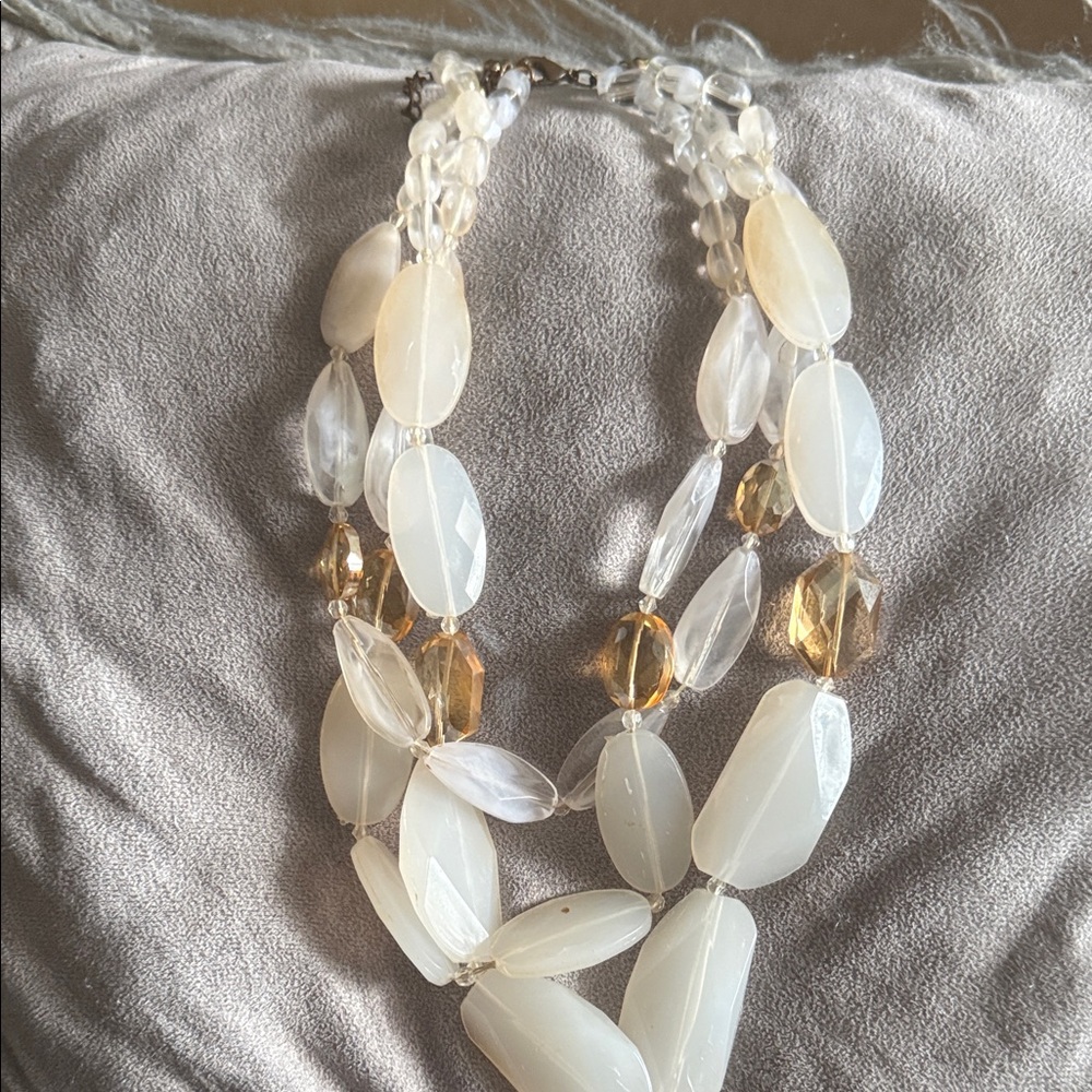 INC International Concepts White and Gold Necklace